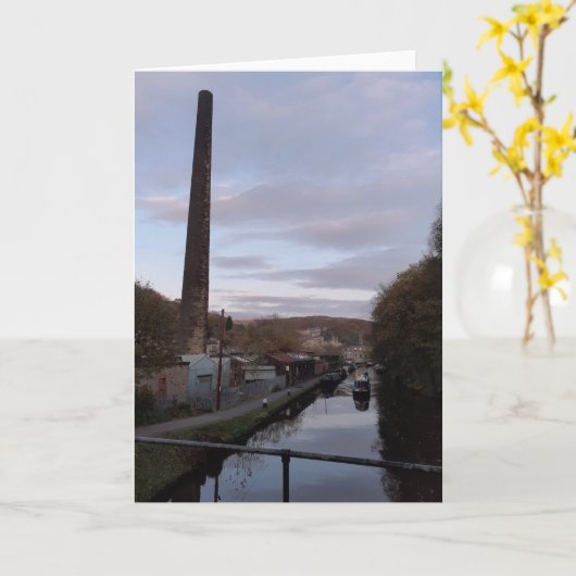 Carte à thème Canal. Vide pour ton propre message. (Fleur jaune)