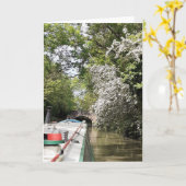 Carte à thème Canal. Vide pour ton propre message. (Fleur jaune)