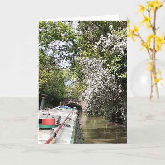 Carte à thème Canal. Vide pour ton propre message. (Fleur jaune)