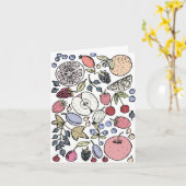 Carte à thème de fruits vintage (Fleur jaune)