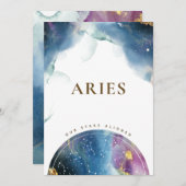 Carte à thème de l'indicateur de table Aries Celes (Devant / Derrière)