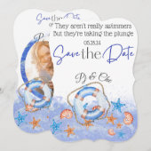 Carte à thème Nautical Beach Wedding (Devant / Derrière)