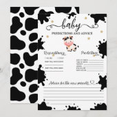 Carte à thème vache pour prédictions de bébé (Devant / Derrière)