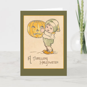 Carte A Thrilling Halloween Vintage Art Card