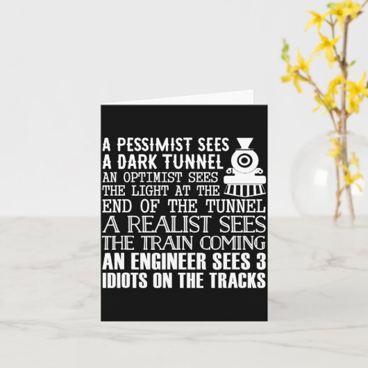 Carte A Train Engineer And 3 Idiots Funny Joke  (Fleur jaune)