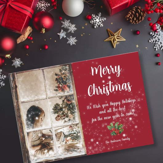 Carte À travers les fenêtres figées et la photo de neige