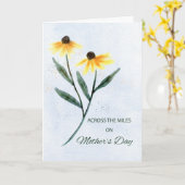 Carte À travers les kilomètres lors de la fête des mères (Fleur jaune)