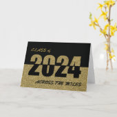 Carte À travers les Miles, Classe de 2024 Graduation, Go (Fleur jaune)