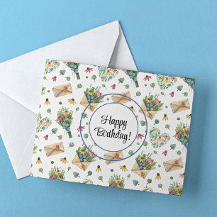 Carte À travers les milles jolie aquarelle joyeux annive