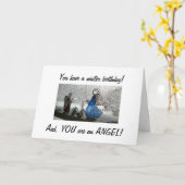 CARTE À UN BEAU ANGE D'HIVER (Fleur jaune)