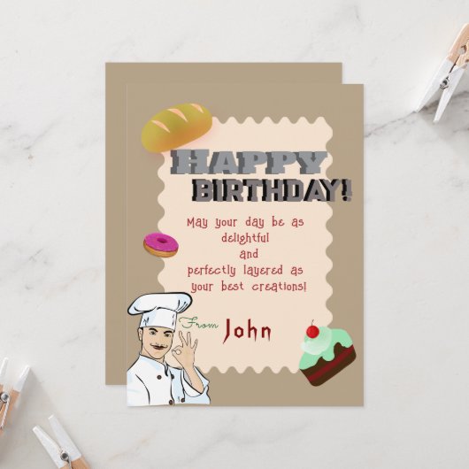 Carte À un boulanger  (Devant/Arrière en situation)