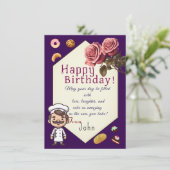 Carte À un chef pâtissier (Debout devant)