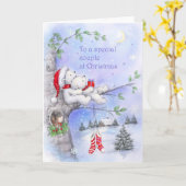 Carte À un couple spécial à Noël (Fleur jaune)