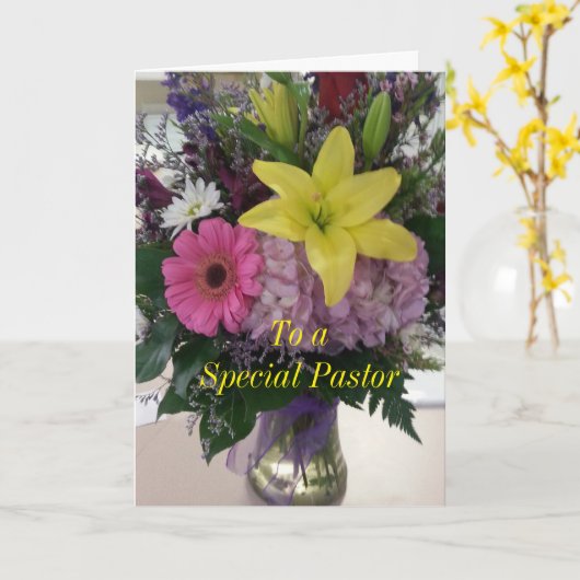 Carte À un pasteur spécial (Fleur jaune)