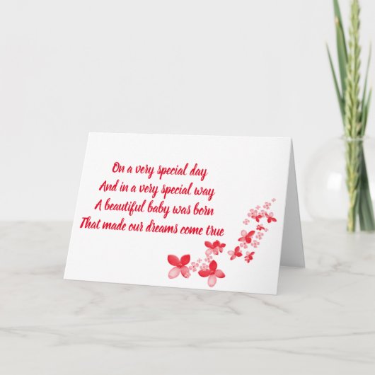 CARTE À UNE FILLE TRÈS *SPÉCIALE* À L'ANNIVERSAIRE (Devant)