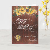 Carte À une soeur spéciale Bonne fête d'anniversaire Sun (Fleur jaune)