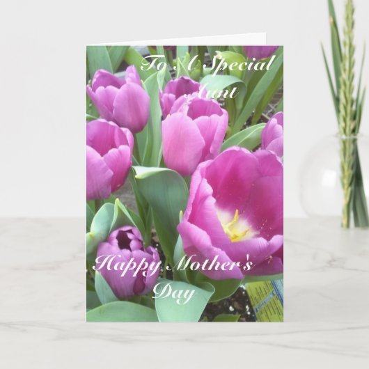 Carte À une tante spéciale, Bonne fête des mères (Devant)