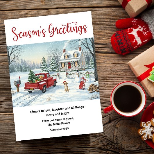 Carte A Very Merry Little Christmas Flat Card Retro