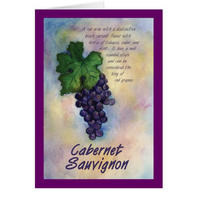 Carte à vin Cabernet Sauvignon (Devant)