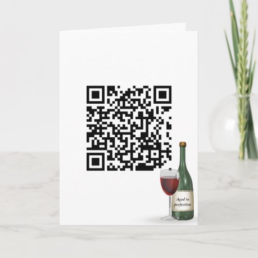 Carte à vin d'anniversaire de code QR (Devant)