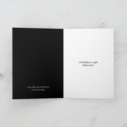 Carte à vin d'anniversaire de code QR (Intérieur)