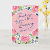 Carte À vos pensées après la chirurgie, avec calligraphi (Fleur jaune)