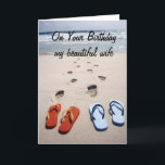 CARTE A VOTRE ANNIVERSAIRE **MA BELLE FEMME** STYLE DE P<br><div class="desc">Have FUN with this BEACH BIRTHDAY CARD for "YOUR BEAUTIFUL WIFE" and let her know how HAPPY IT "BIRTHDAY AND THAT YOU WISH HER ALL THAT HER HEART DESIRES! THANKS FOR STOPPING BY 1 OF MY 8 STORES.</div>