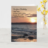 Carte À Votre Anniversaire, Prenez Le Temps...Religieux (Fleur jaune)