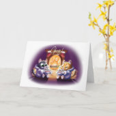 Carte À votre santé ! COCOA CATS (mat) par Jeff Willis A (Fleur jaune)