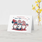 Carte À vous tous le 4 Juillet Gnomes mignons (Fleur jaune)