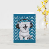 Carte Aaaa Screaming Cat Meme Wearing Headphones Cat Int (Fleur jaune)