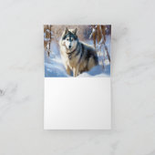 Carte Aaskan Malamute Laisser Il Neige Noël (Intérieur)
