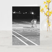 Carte Abandoned Shopping Cart in Empty Parking Lot (Fleur jaune)