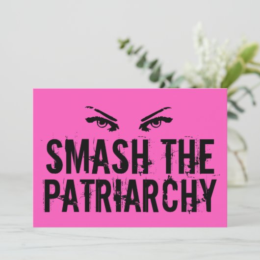 Carte Abattez la citation féministe rose du Cool patriar (Debout devant)
