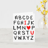 Carte Abc Alphabet I Love You Englieacher Valentines  (Fleur jaune)
