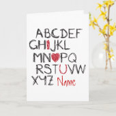 Carte ABC Je t'aime Personnalisé (Fleur jaune)