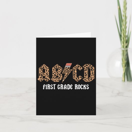 Carte Abcd Rocks Première Année Retour À L'École Leopard (Devant)