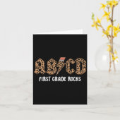 Carte Abcd Rocks Première Année Retour À L'École Leopard (Fleur jaune)