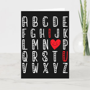 Carte Abc's je t'aime Alphabet mignon professeur Je t'ai