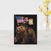 Carte Abe Lincoln chevauchant un ours avec déclaration d (Fleur jaune)