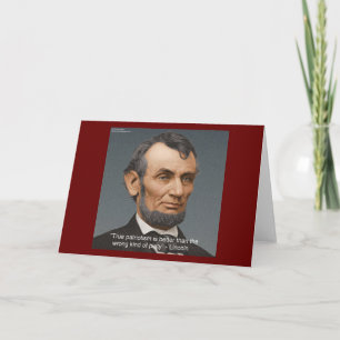 Carte Abe Lincoln & Citation Patriotique