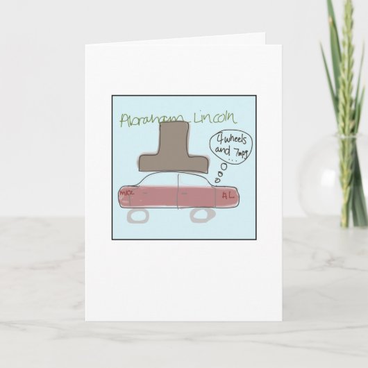 Carte Abe Lincoln funky illustré (Devant)