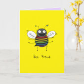 Carte Abee Fier Gay pride LGBTQ Bee (Fleur jaune)