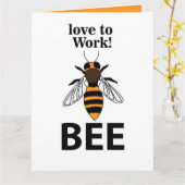 Carte Abeille Aimer Travailler Abeille (Fleur jaune)