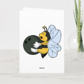 Carte Abeille au bowling avec une boule de bowling (Dos)