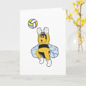 Carte Abeille au sport de volleyball (Fleur jaune)