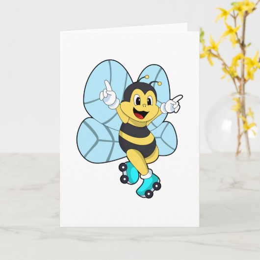 Carte Abeille avec des roulettes (Fleur jaune)