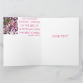 Carte Abeille de miel en fleurs avec citation (Intérieur)