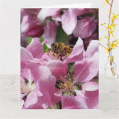 Carte Abeille de miel en fleurs avec citation (Fleur jaune)