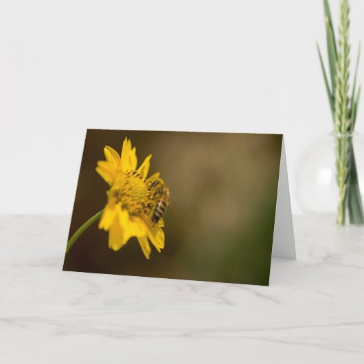 Carte Abeille de miel sur Fleur Jaune (Devant)